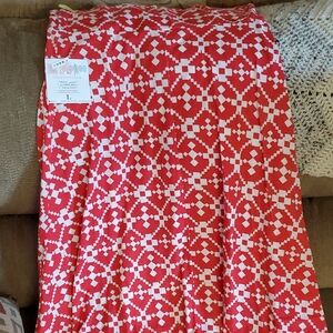 MAXI #001 LuLaRoe Red and White Maxi Skirt